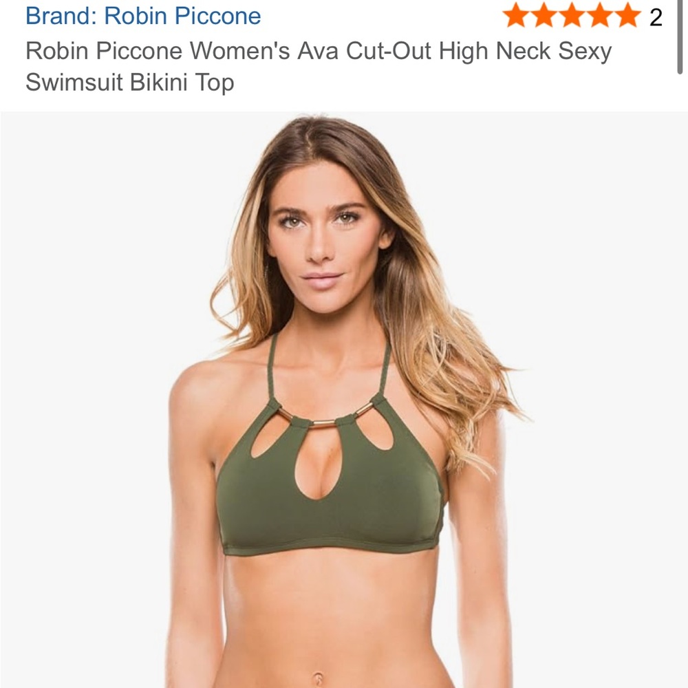 Robin Piccone Women's Ava Cut-Out High Neck Sexy Bikini Set